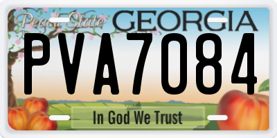 GA license plate PVA7084