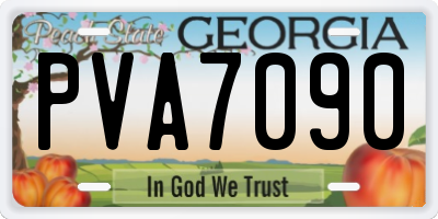 GA license plate PVA7090