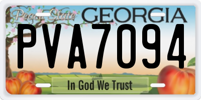 GA license plate PVA7094