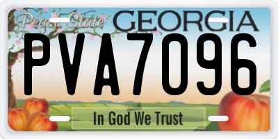 GA license plate PVA7096