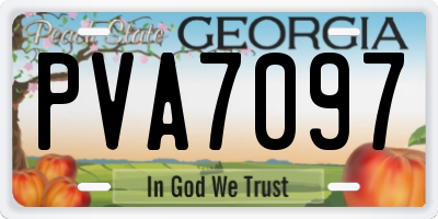 GA license plate PVA7097