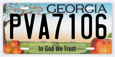 GA license plate PVA7106