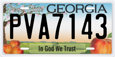 GA license plate PVA7143