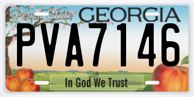 GA license plate PVA7146