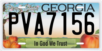 GA license plate PVA7156