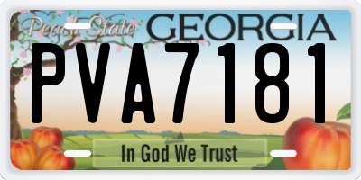 GA license plate PVA7181