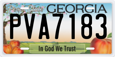 GA license plate PVA7183