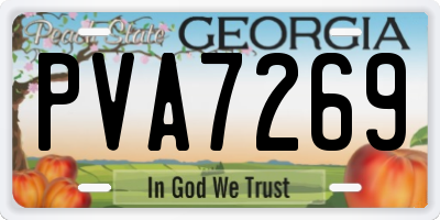 GA license plate PVA7269