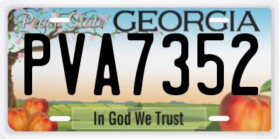 GA license plate PVA7352