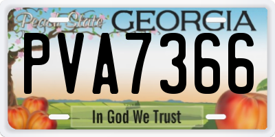 GA license plate PVA7366