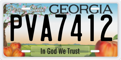 GA license plate PVA7412