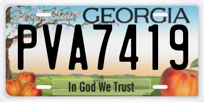 GA license plate PVA7419