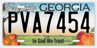 GA license plate PVA7454