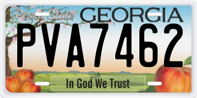 GA license plate PVA7462