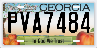 GA license plate PVA7484