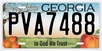 GA license plate PVA7488