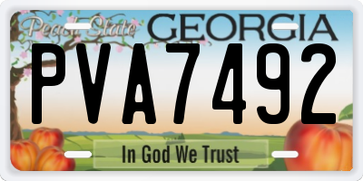 GA license plate PVA7492