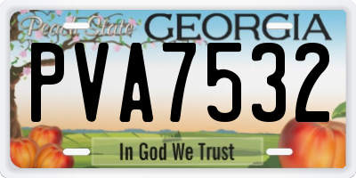GA license plate PVA7532