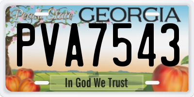 GA license plate PVA7543