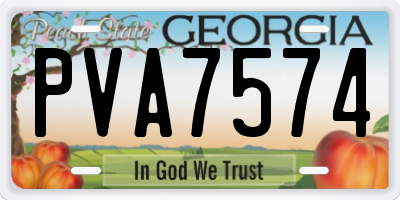 GA license plate PVA7574