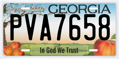 GA license plate PVA7658