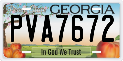 GA license plate PVA7672