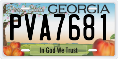 GA license plate PVA7681