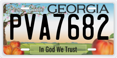GA license plate PVA7682