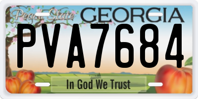 GA license plate PVA7684