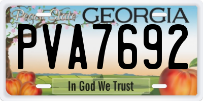 GA license plate PVA7692