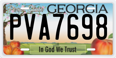 GA license plate PVA7698