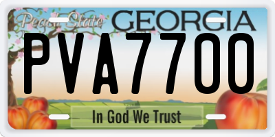 GA license plate PVA7700