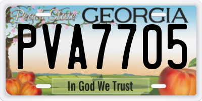GA license plate PVA7705