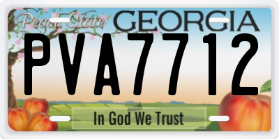 GA license plate PVA7712