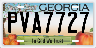 GA license plate PVA7727