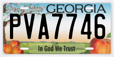 GA license plate PVA7746