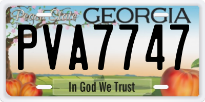 GA license plate PVA7747