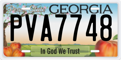 GA license plate PVA7748