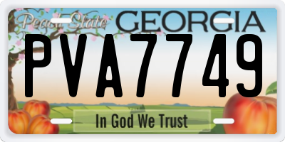 GA license plate PVA7749