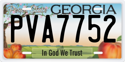 GA license plate PVA7752