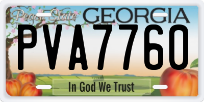 GA license plate PVA7760