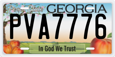 GA license plate PVA7776