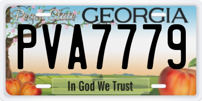 GA license plate PVA7779