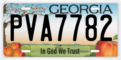 GA license plate PVA7782