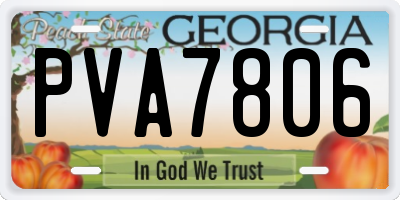 GA license plate PVA7806
