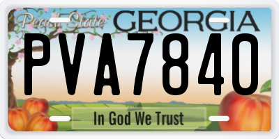 GA license plate PVA7840