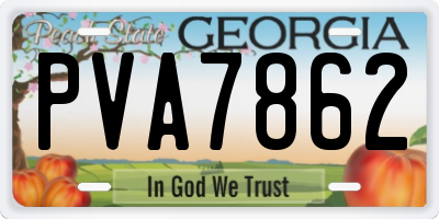 GA license plate PVA7862