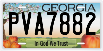 GA license plate PVA7882