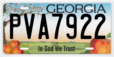 GA license plate PVA7922