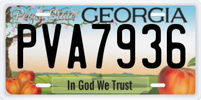 GA license plate PVA7936